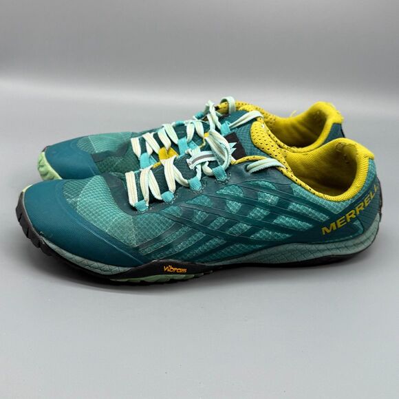 Merrell Glove 4 Women's 9 Green Trail Running Sneakers Lace-Up Low Top Round Toe - Picture 4 of 10
